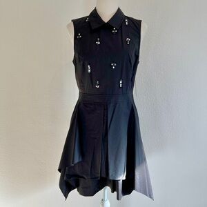 RACHEL Rachel Roy Collared Black Layered Dress